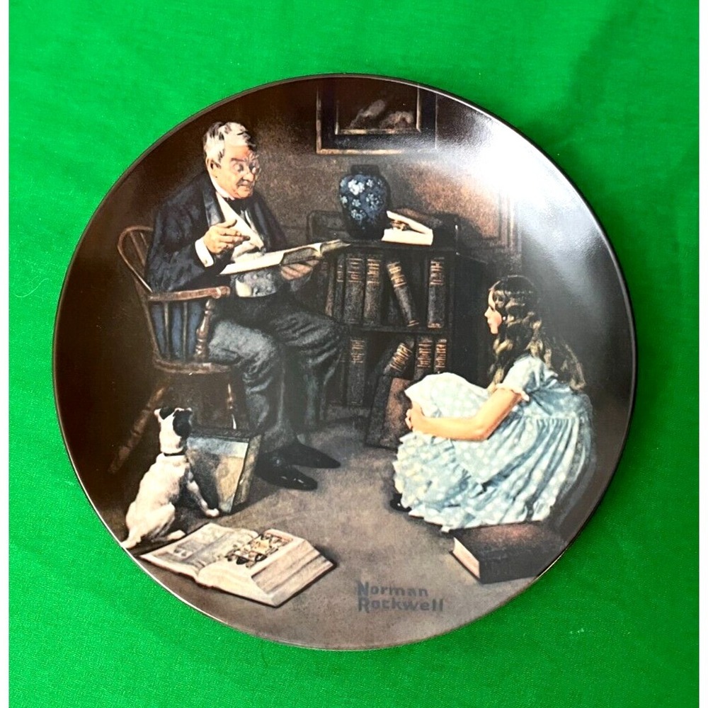 Vintage Edwin Knowles 1984 NORMAN ROCKWELL The Storyteller COLLECTOR PLATE COA